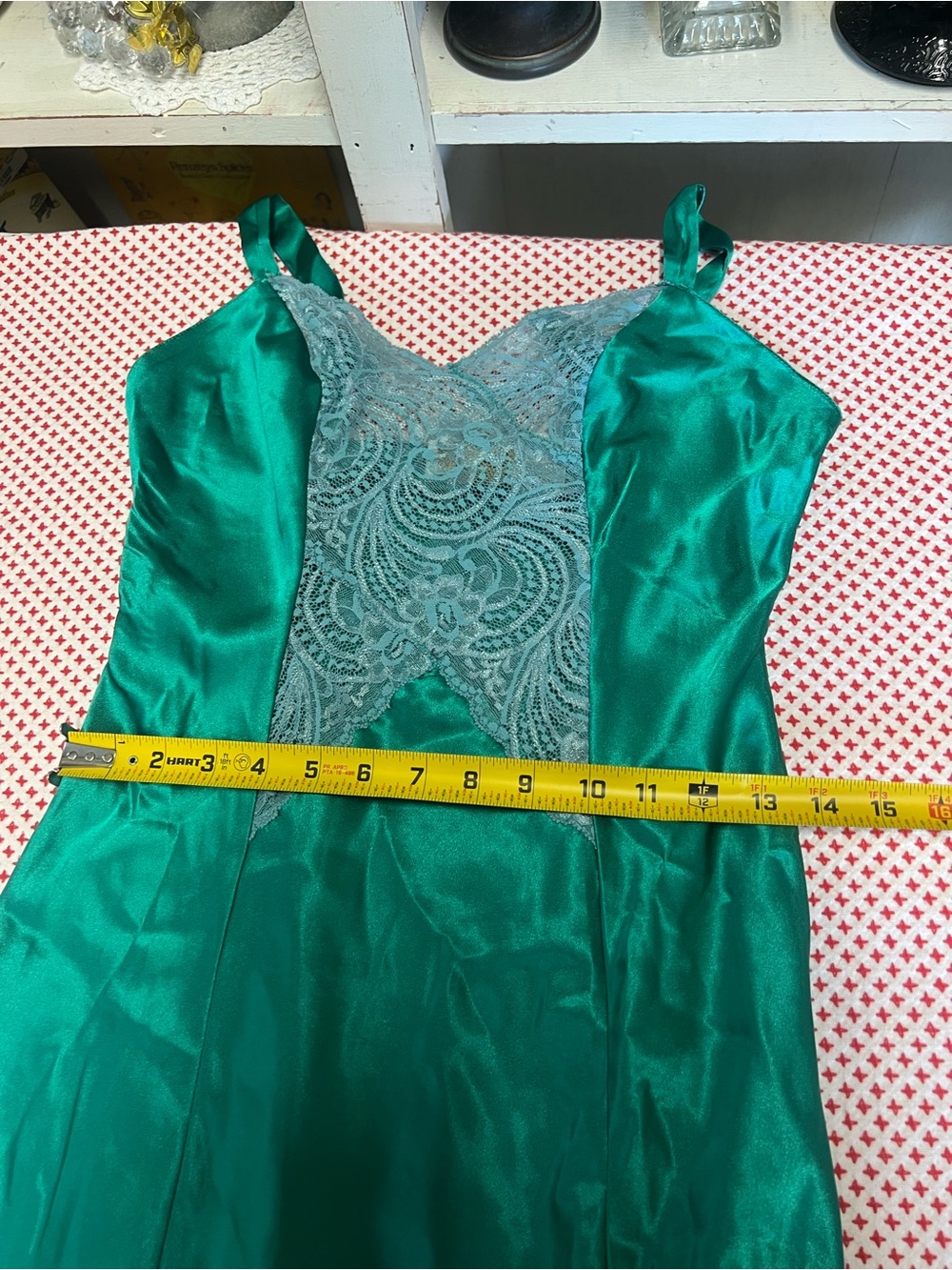 Vintage Victoria’s Secret gold label green long nightgown lace petite guessing s - Picture 7 of 15
